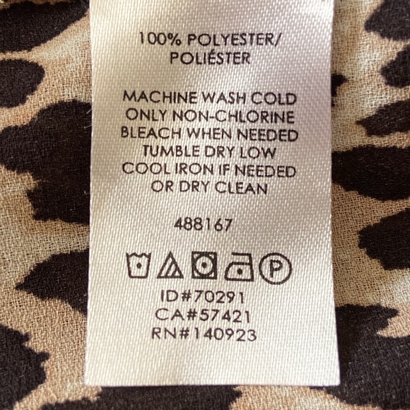 Loft Leopard Print Puff Short Sleeve Sheer Top Size Medium - Picture 9 of 9